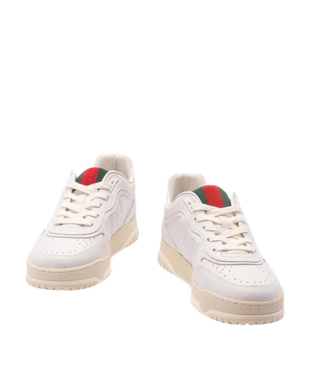 GUCCI Белые кожаные низкие кроссовки / кеды, фото 2