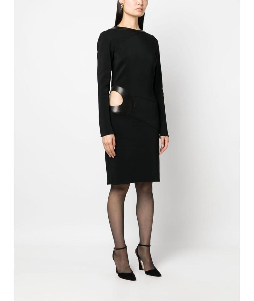 TOM FORD Черное кожаное повседневное платье, фото 3