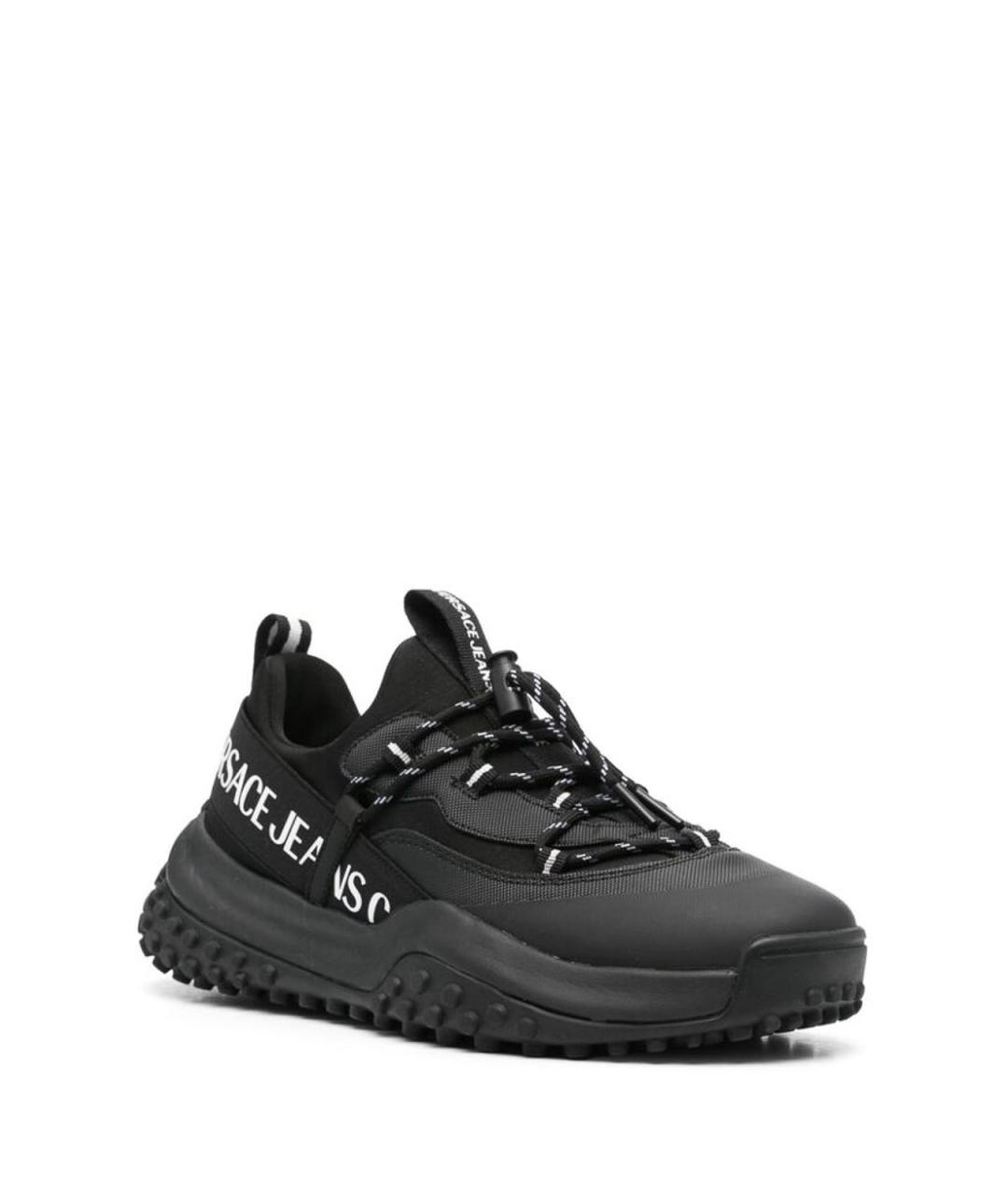 VERSACE JEANS COUTURE Черные резиновые низкие кроссовки / кеды, фото 3