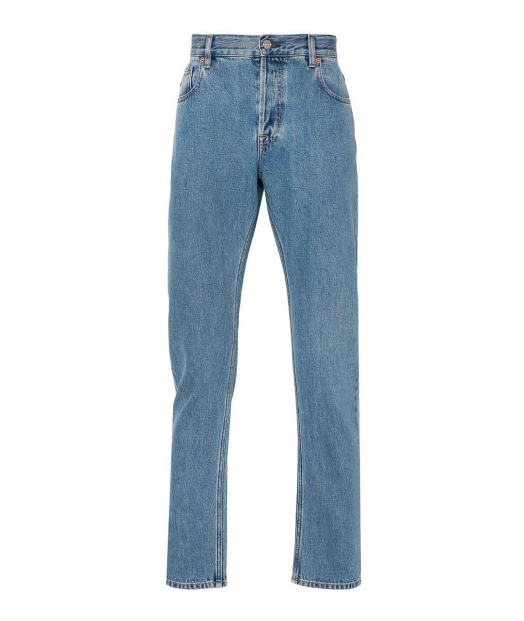 GUCCI Синие хлопковые джинсы скинни, фото 1