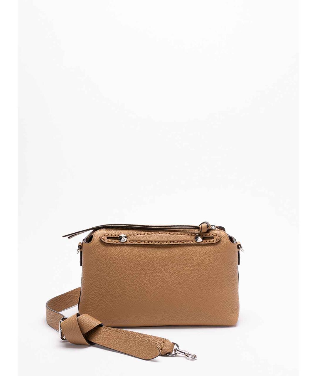 FENDI Коричневая кожаная сумка через плечо, фото 2