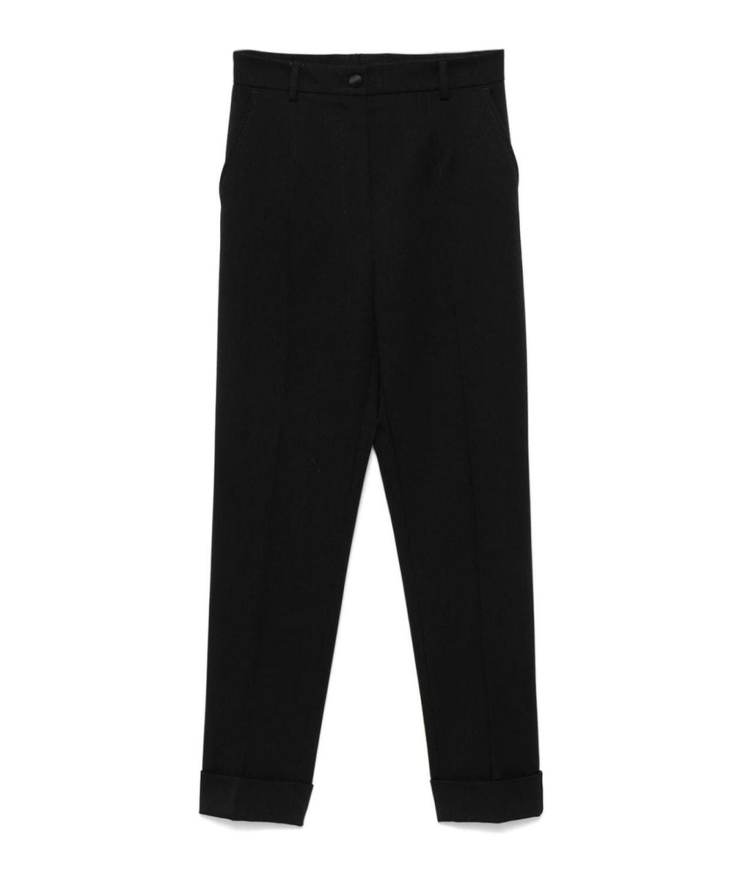 DOLCE&GABBANA Черные шерстяные брюки широкие, фото 1