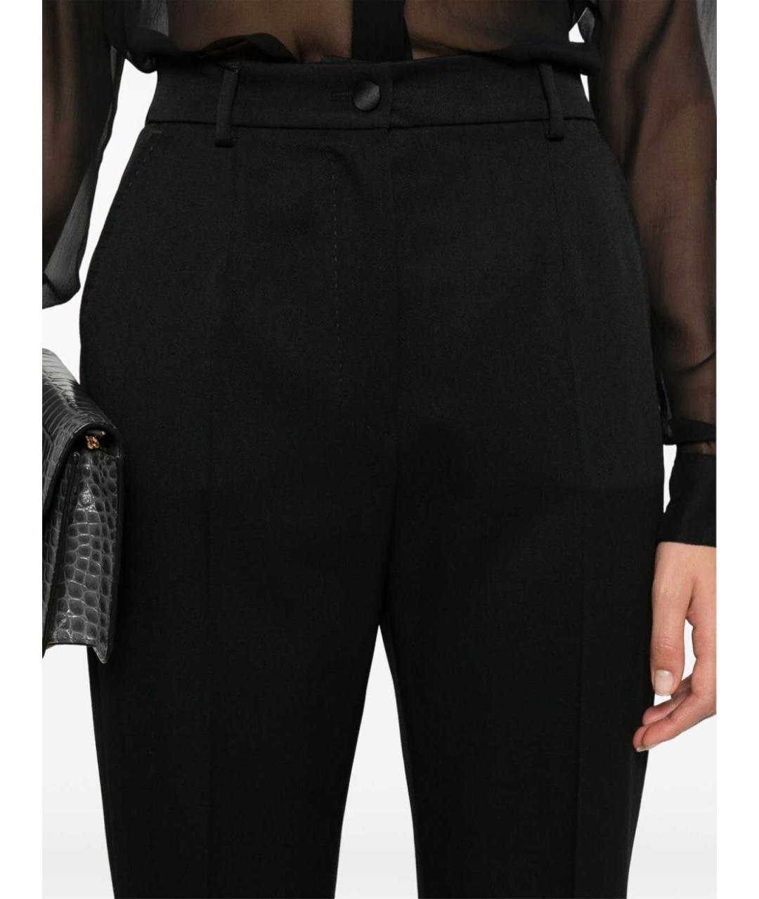 DOLCE&GABBANA Черные шерстяные брюки широкие, фото 4