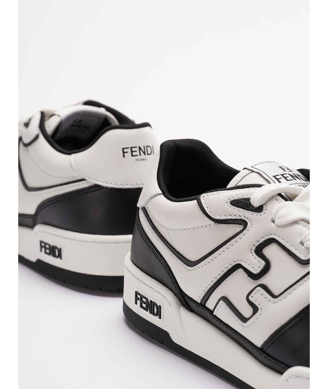 FENDI Черные кожаные низкие кроссовки / кеды, фото 5