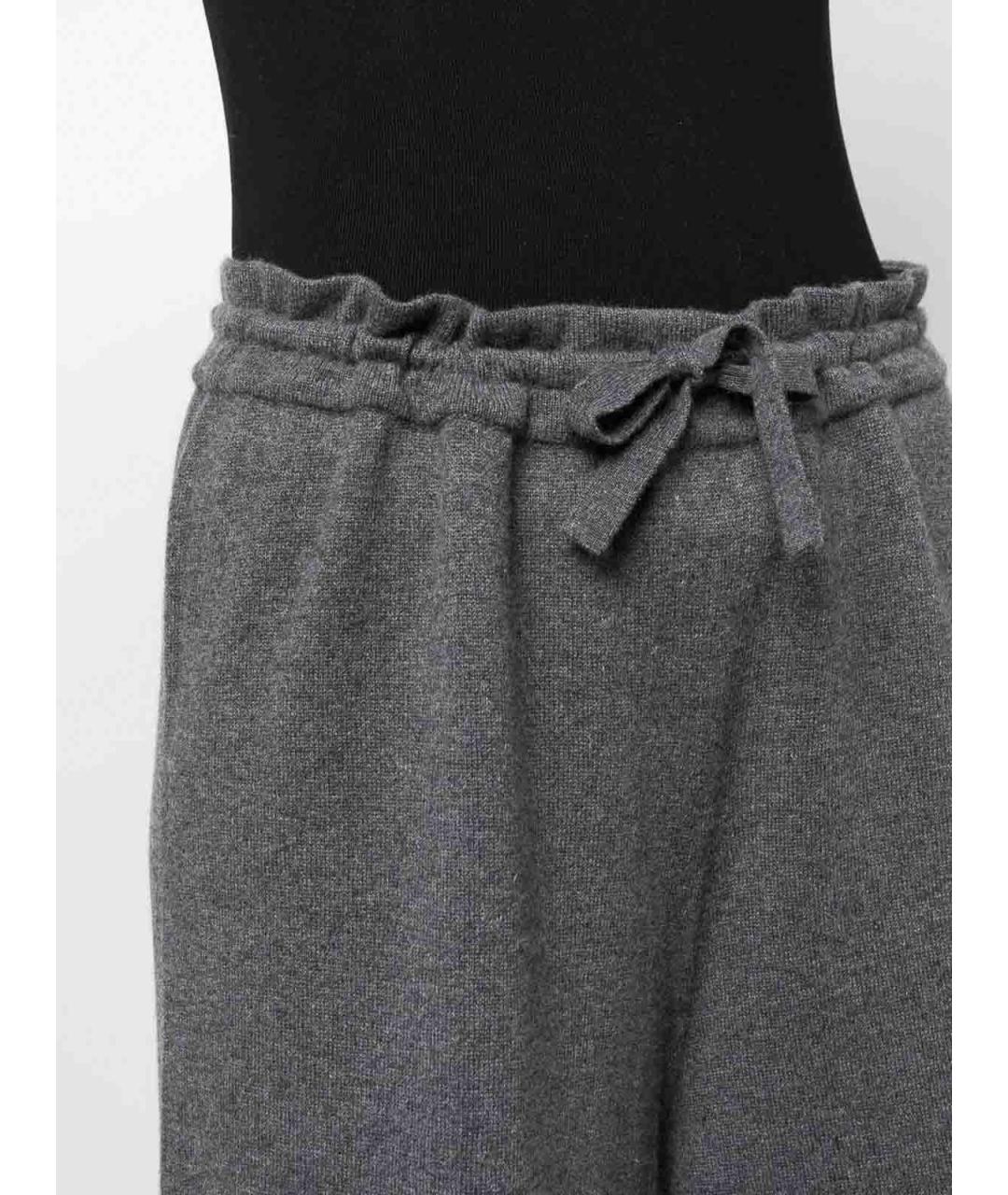 JIL SANDER Серые кашемировые брюки широкие, фото 3