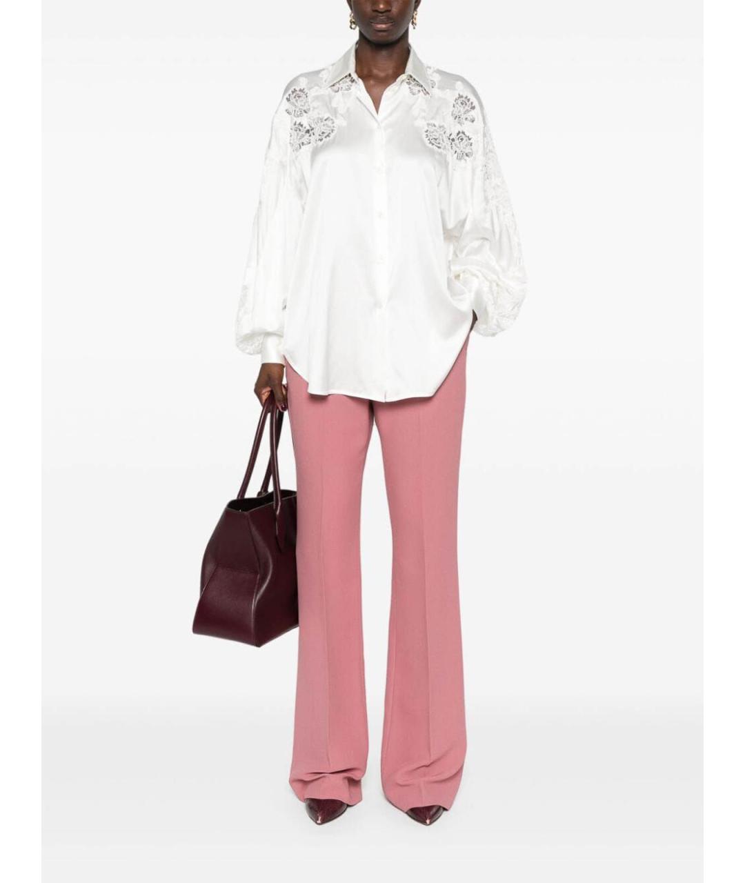 ERMANNO SCERVINO Розовые вискозные прямые брюки, фото 2