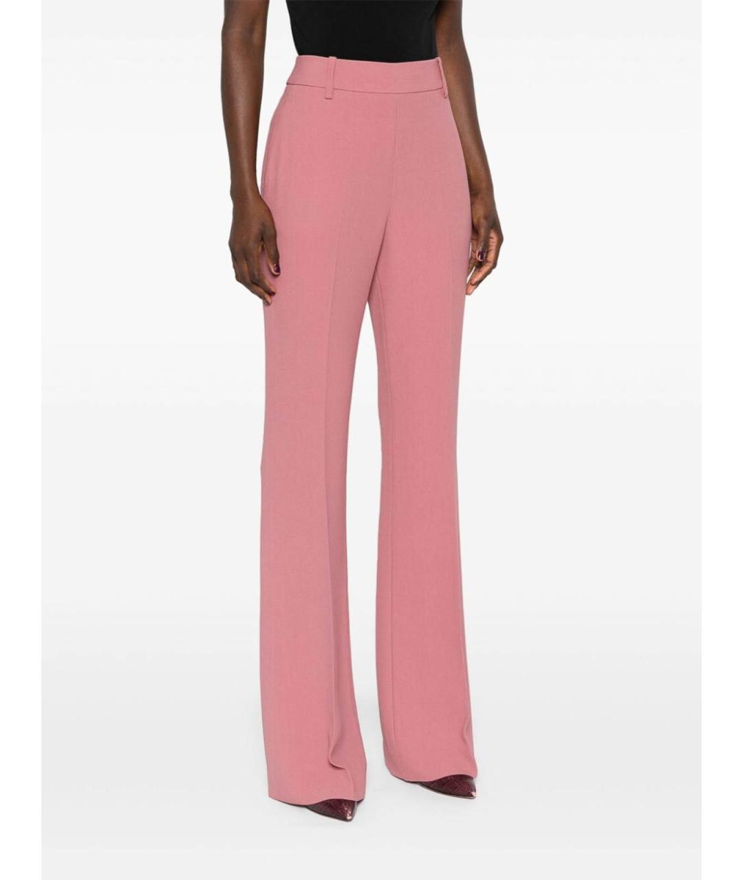 ERMANNO SCERVINO Розовые вискозные прямые брюки, фото 3