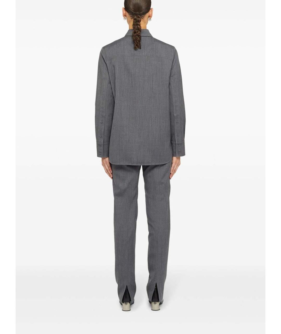 JIL SANDER Серые шерстяные брюки широкие, фото 5