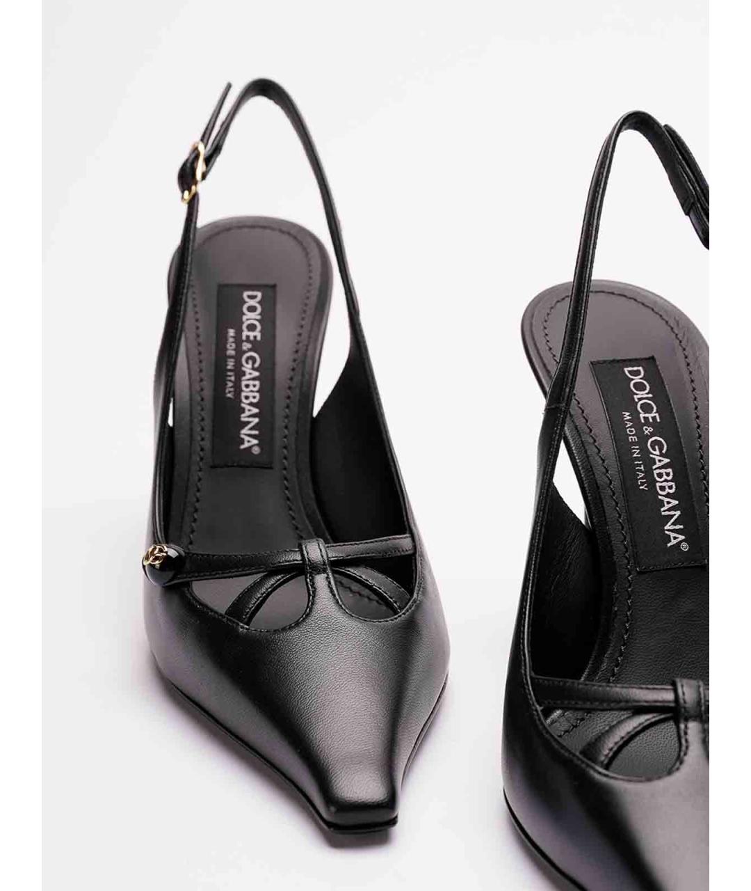 DOLCE&GABBANA Черные кожаные туфли, фото 5