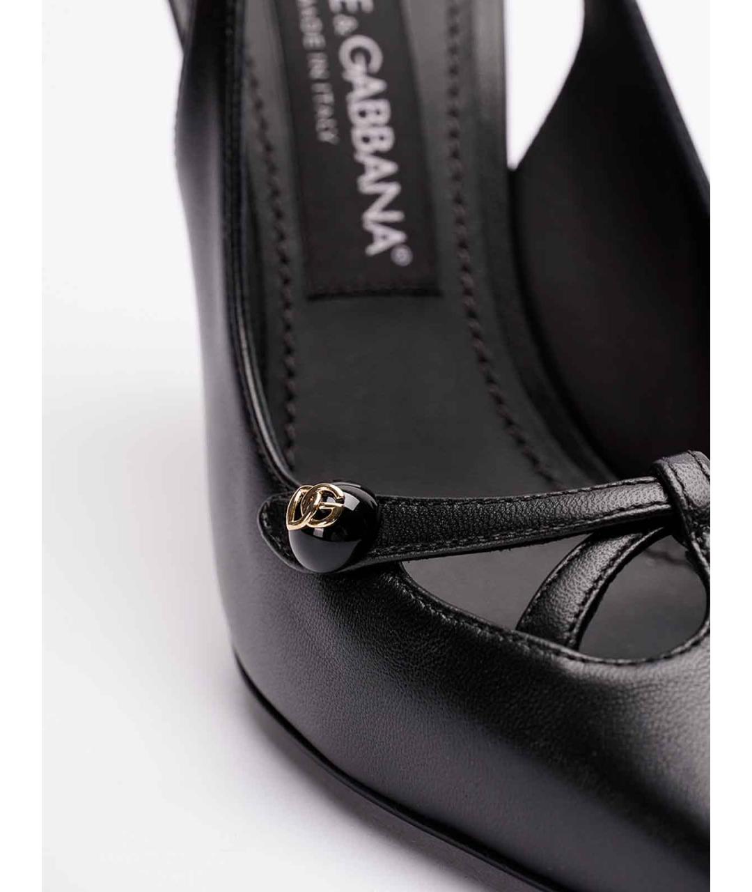 DOLCE&GABBANA Черные кожаные туфли, фото 6