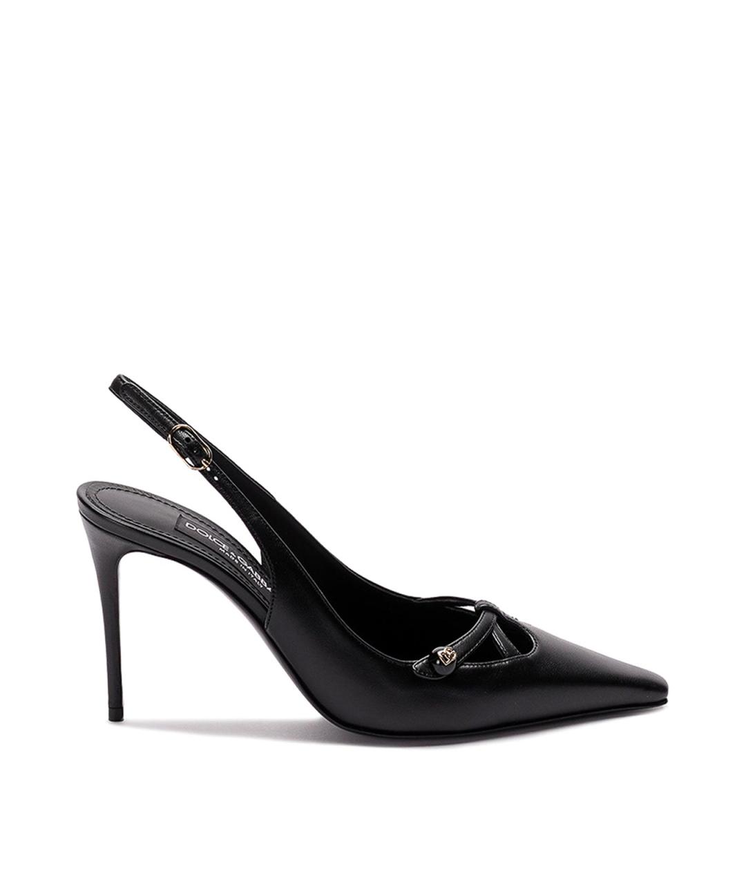 DOLCE&GABBANA Черные кожаные туфли, фото 1