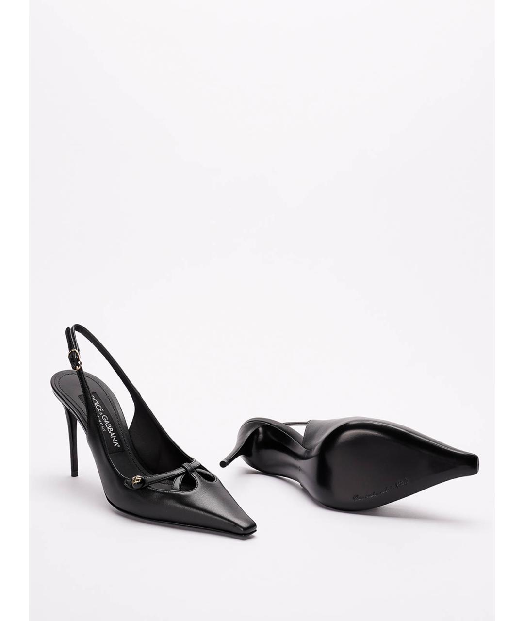DOLCE&GABBANA Черные кожаные туфли, фото 4