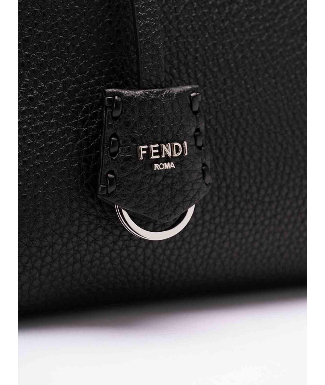 FENDI Черная кожаная сумка через плечо, фото 4