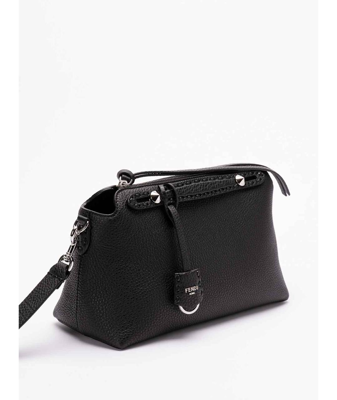 FENDI Черная кожаная сумка через плечо, фото 3