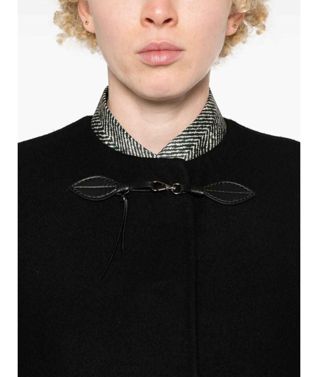 ERMANNO SCERVINO Черное шерстяное пальто, фото 3