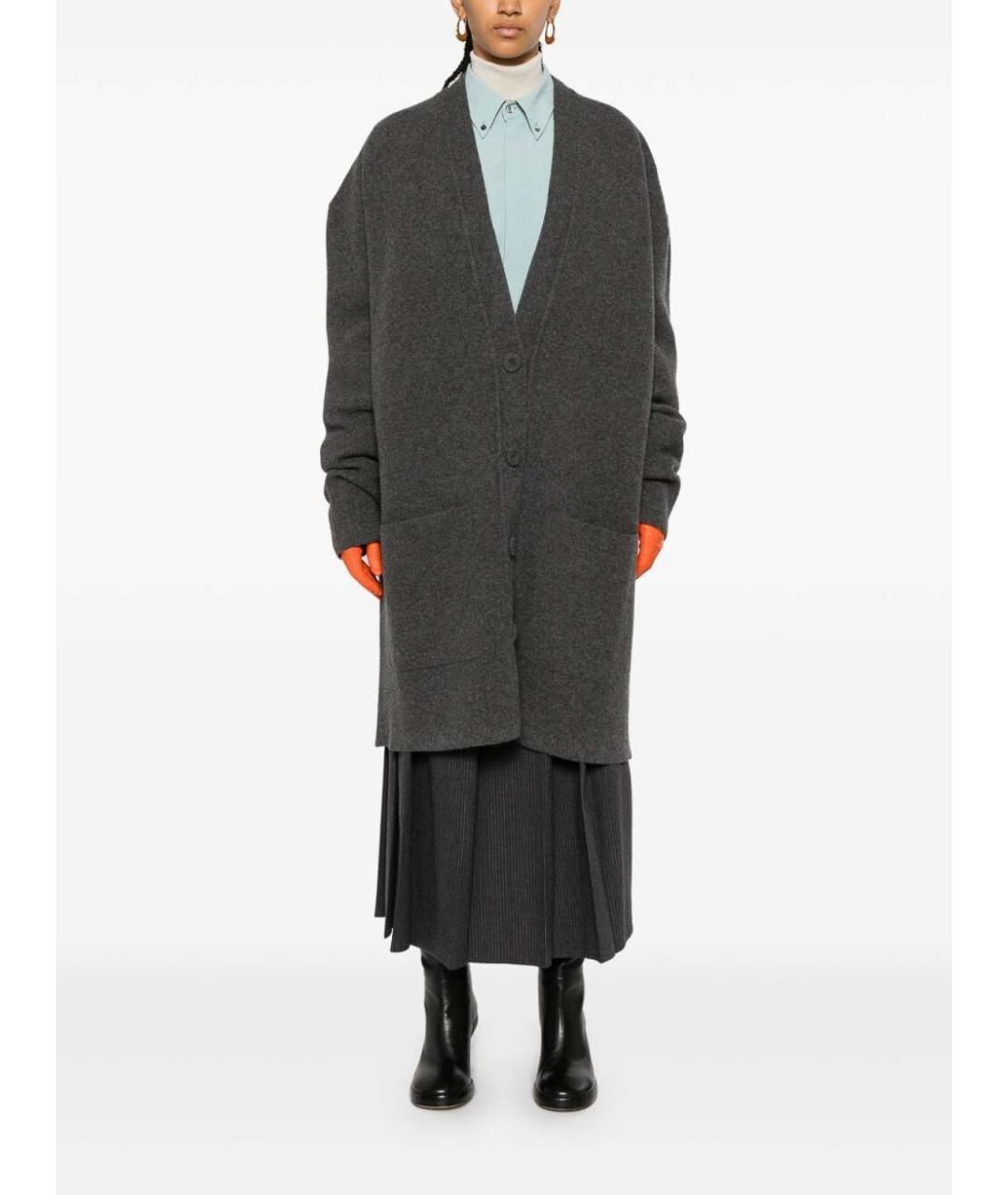 JIL SANDER Серый кашемировый кардиган, фото 3