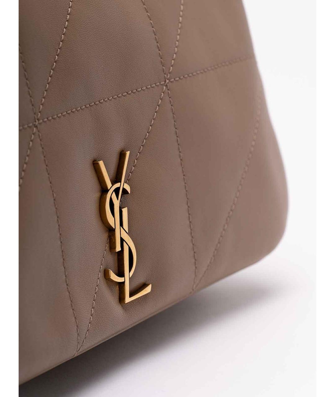 SAINT LAURENT Коричневая кожаная сумка через плечо, фото 4
