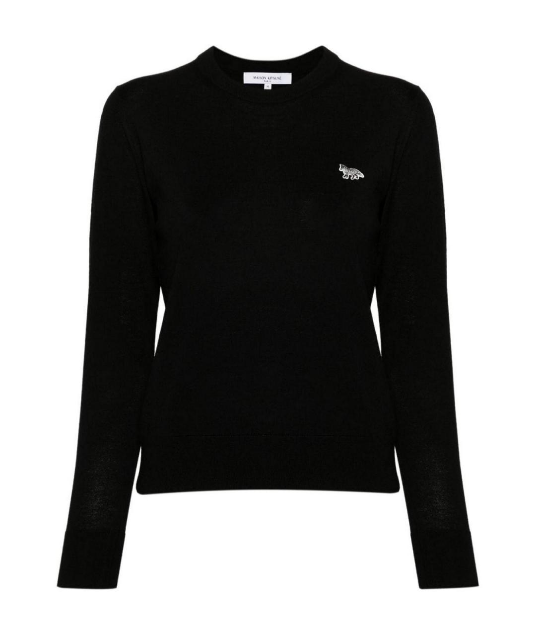 MAISON KITSUNE Черный шерстяной джемпер / свитер, фото 1