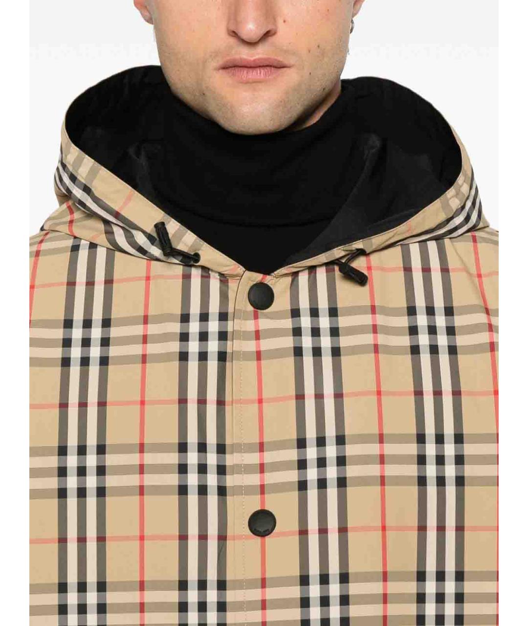 BURBERRY Бежевая полиамидовая куртка, фото 2