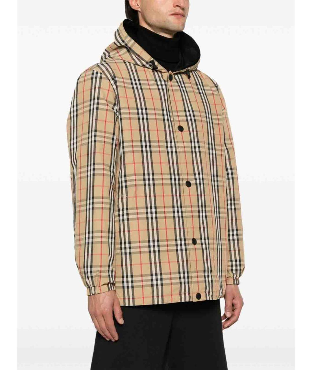 BURBERRY Бежевая полиамидовая куртка, фото 5