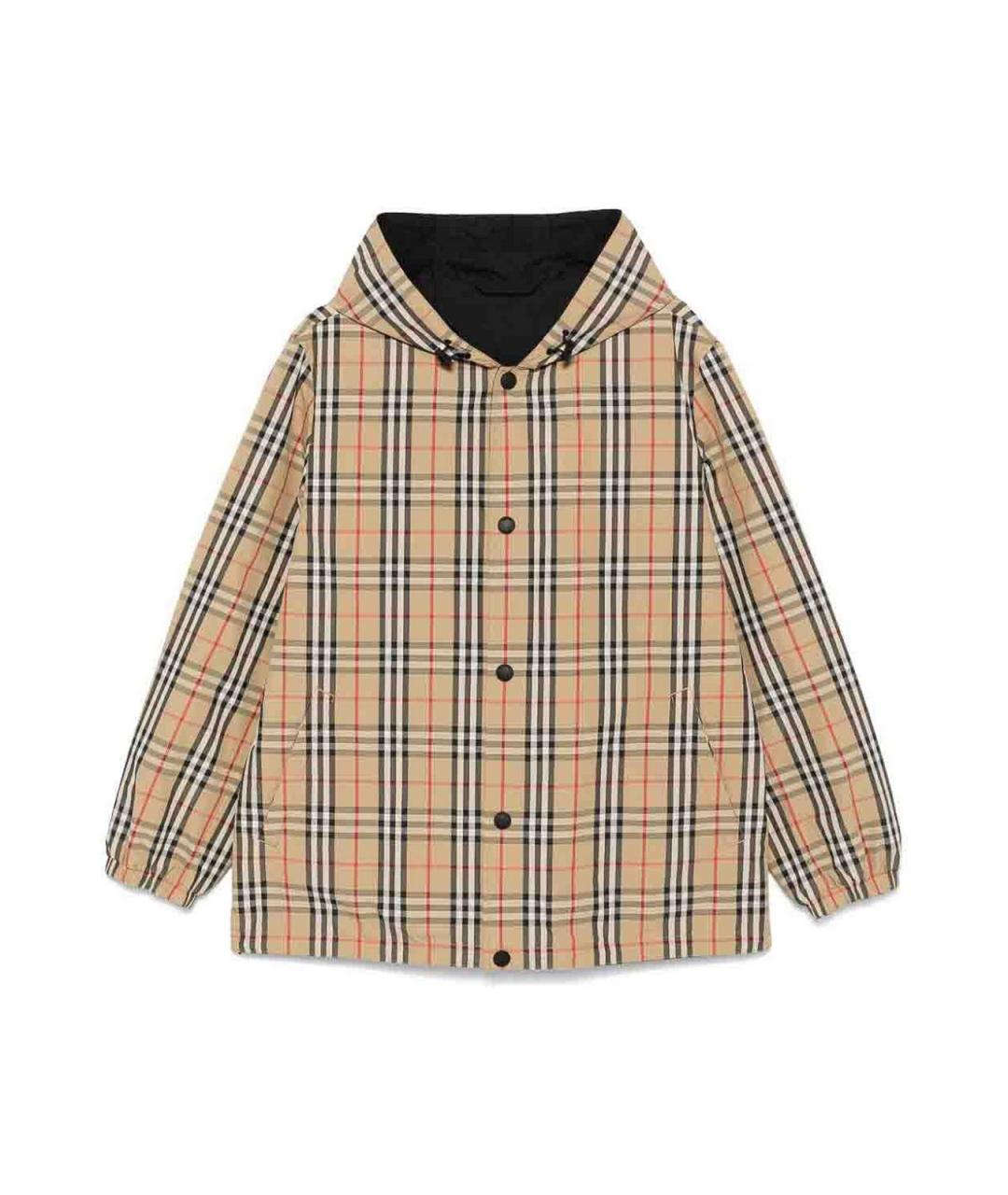 BURBERRY Бежевая полиамидовая куртка, фото 1