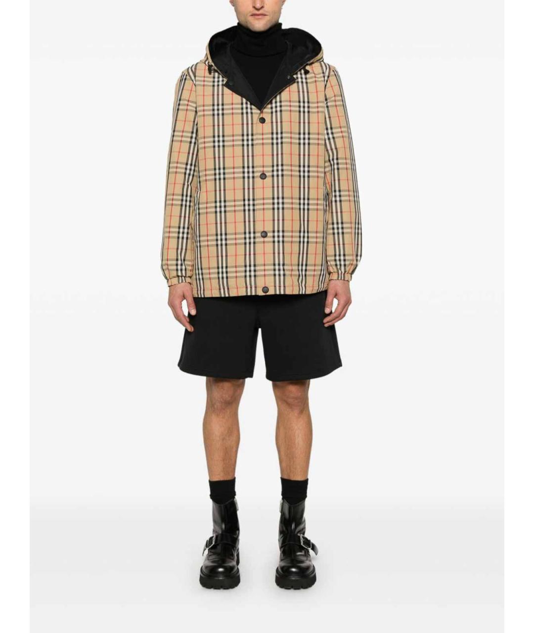 BURBERRY Бежевая полиамидовая куртка, фото 4