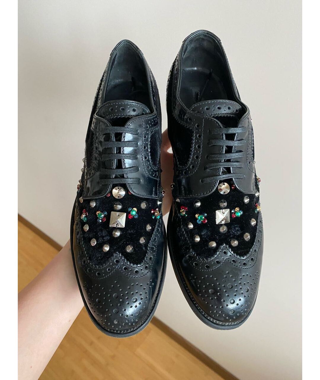DOLCE&GABBANA Черные кожаные брогги и оксфорды, фото 3