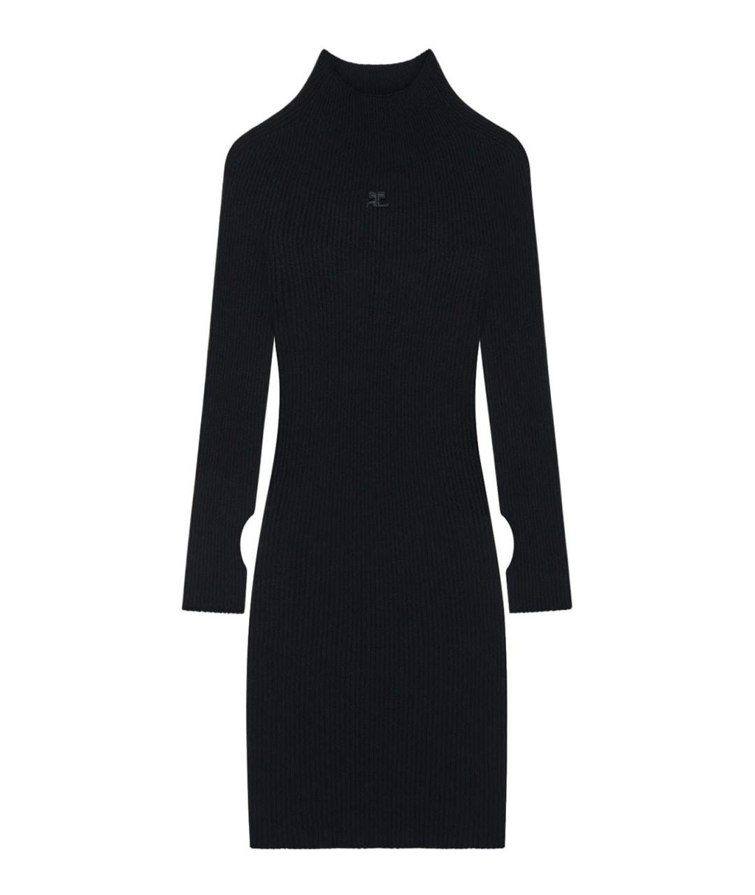 COURREGES Черное хлопковое повседневное платье, фото 1