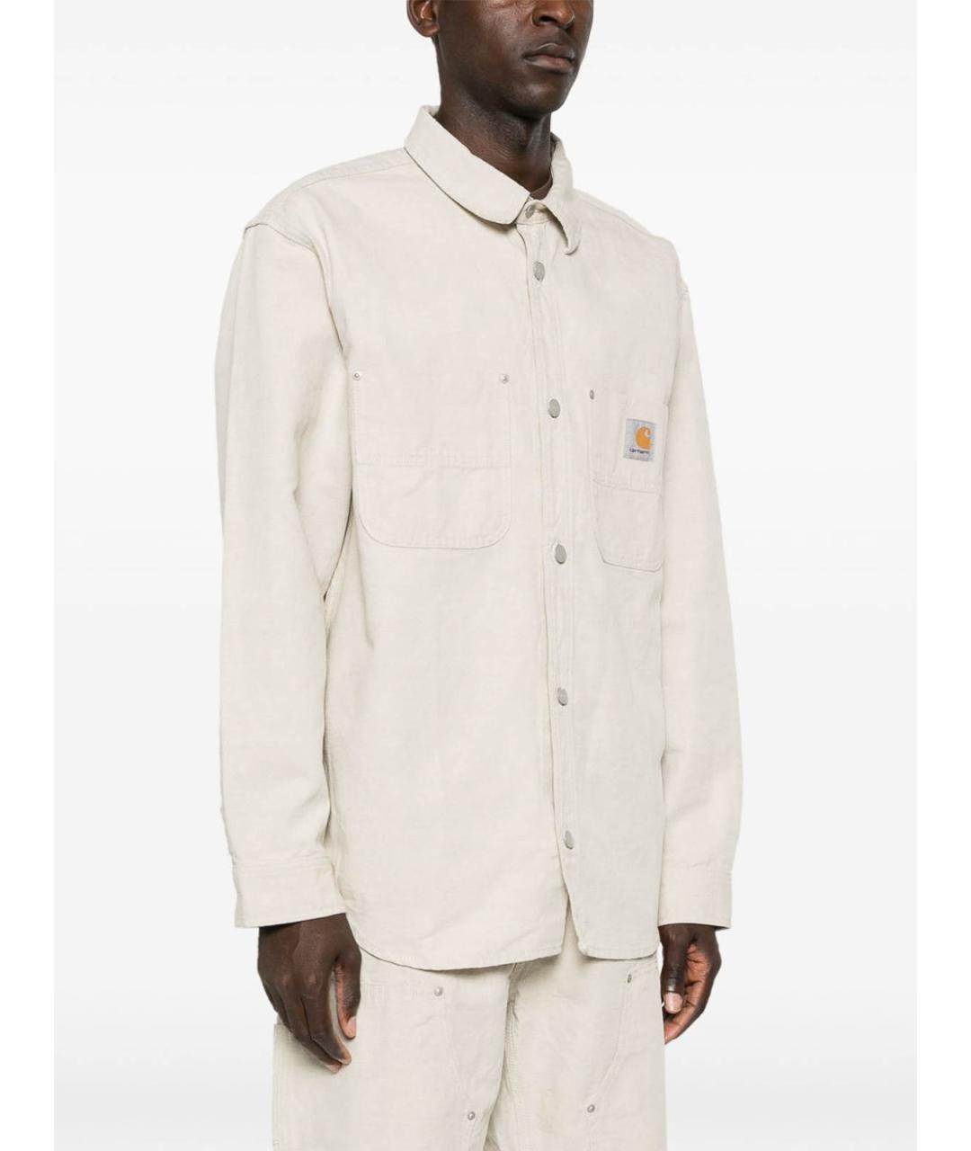 CARHARTT Бежевая хлопковая классическая рубашка, фото 2