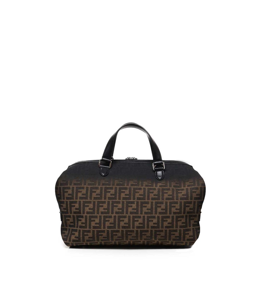 FENDI Коричневая жаккардовая сумка тоут, фото 2