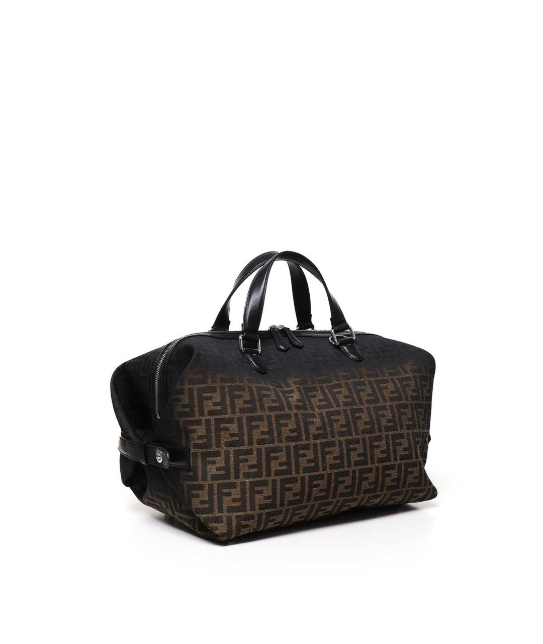 FENDI Коричневая жаккардовая сумка тоут, фото 3