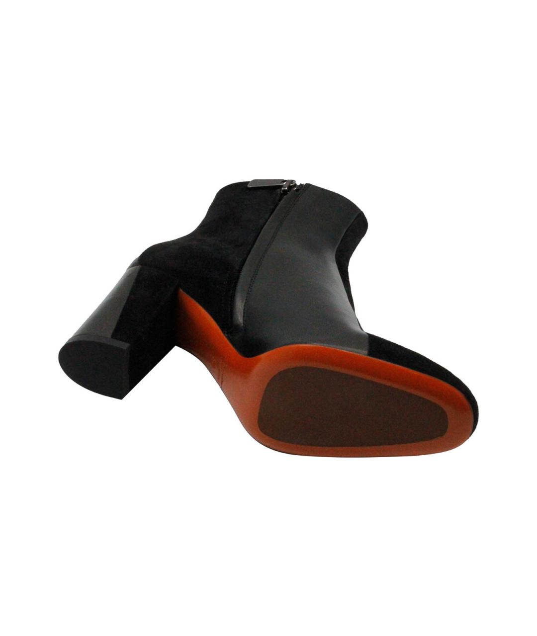 SANTONI Черные кожаные ботильоны, фото 4