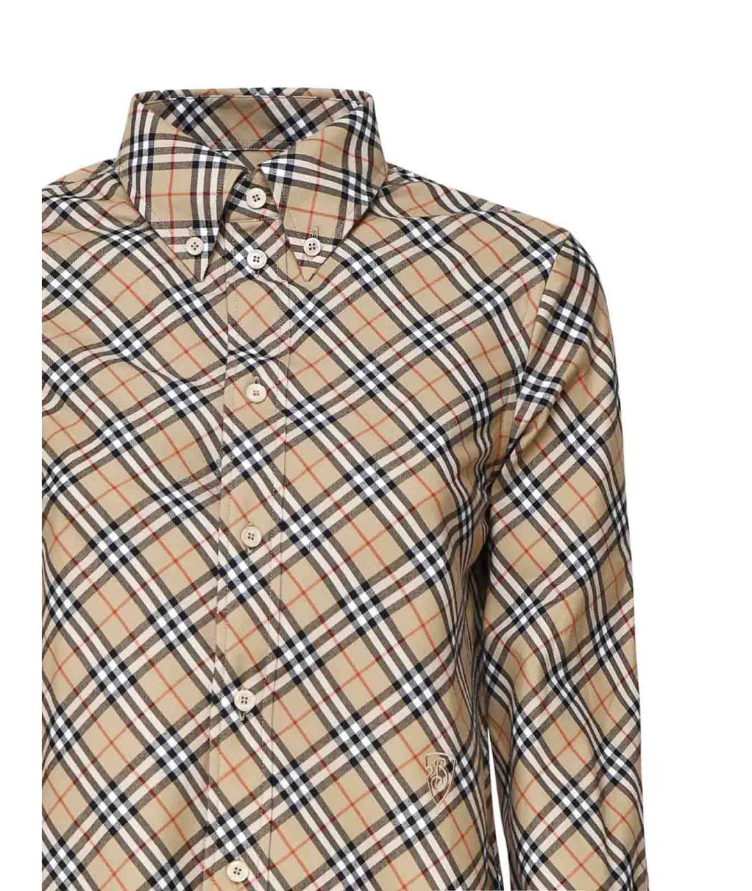 BURBERRY Бежевая хлопковая рубашка, фото 3