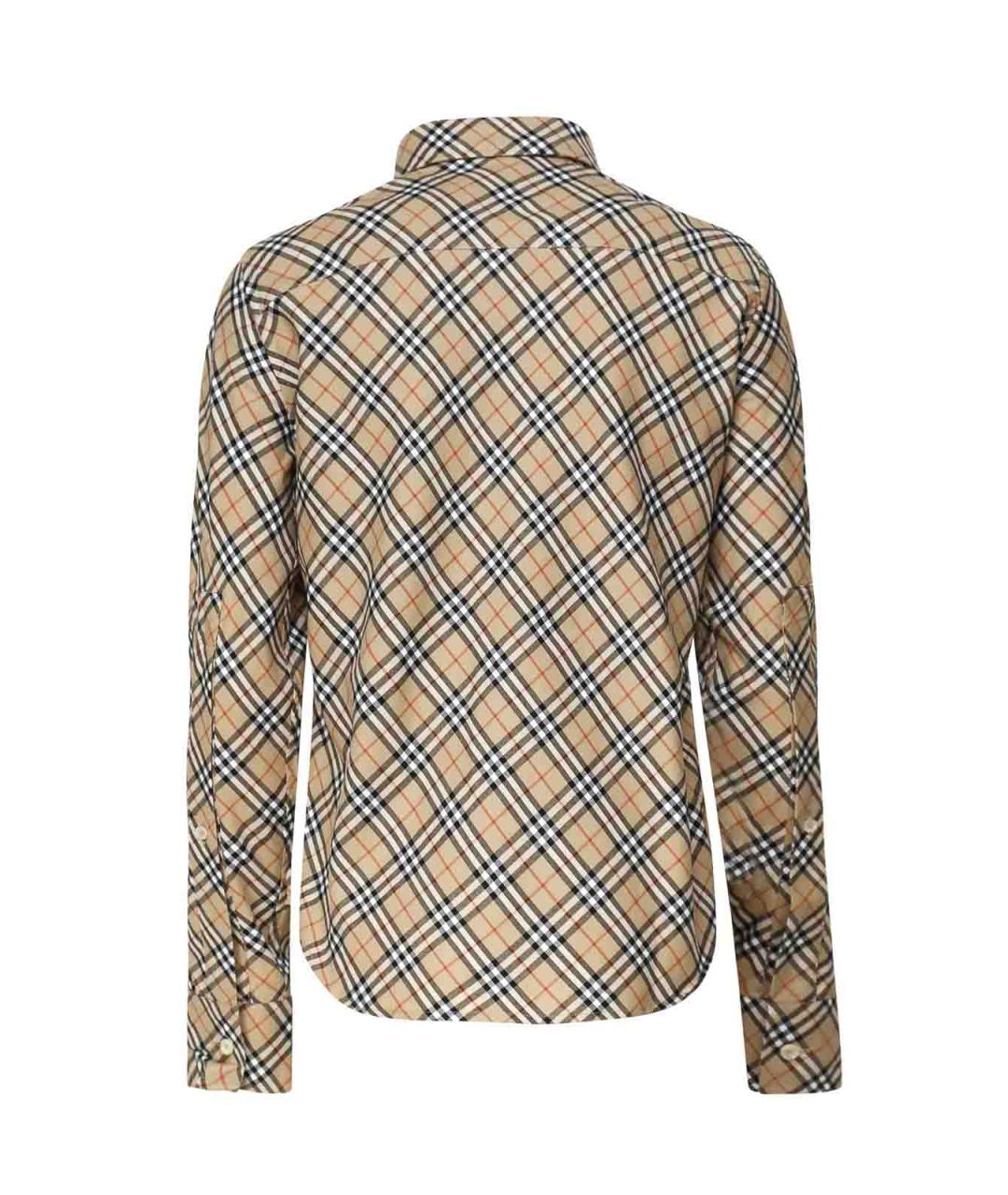 BURBERRY Бежевая хлопковая рубашка, фото 2