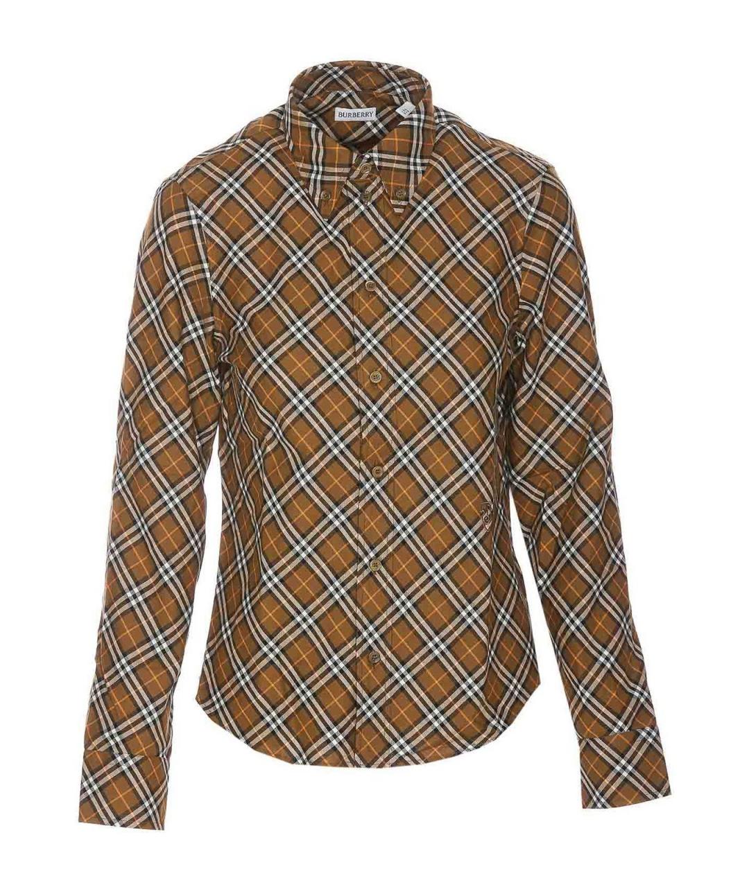 BURBERRY Коричневая хлопковая рубашка, фото 1