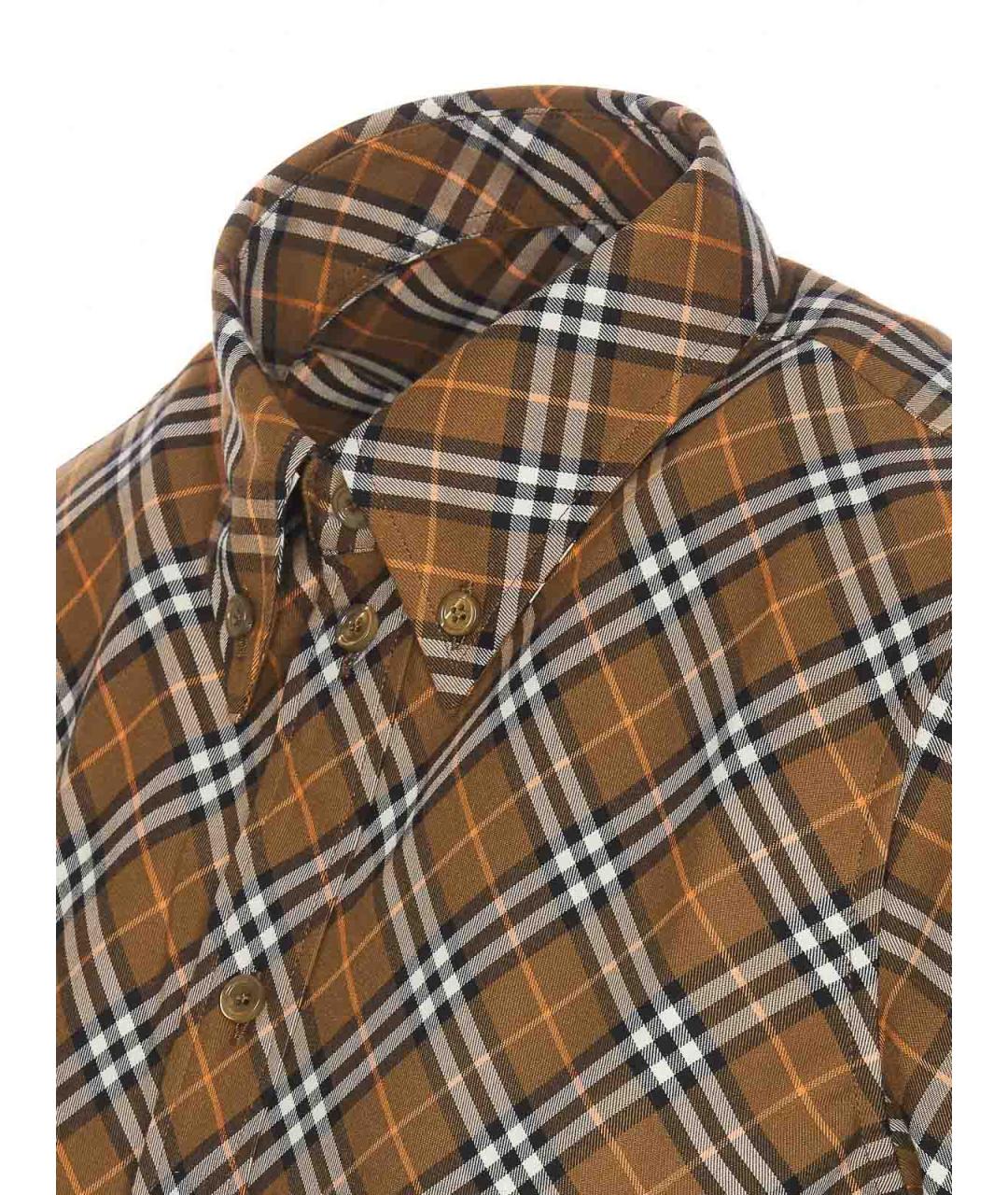 BURBERRY Коричневая хлопковая рубашка, фото 3