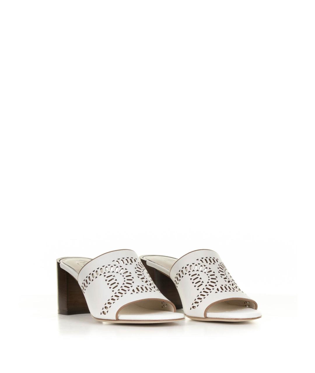 TOD'S Белые кожаные мюли, фото 2