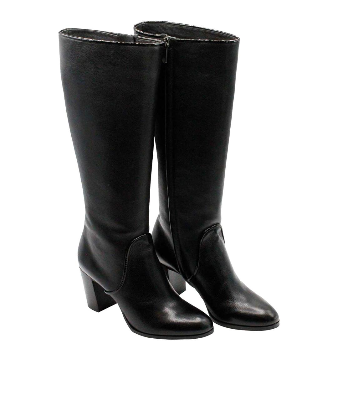 SANTONI Черные кожаные сапоги, фото 2