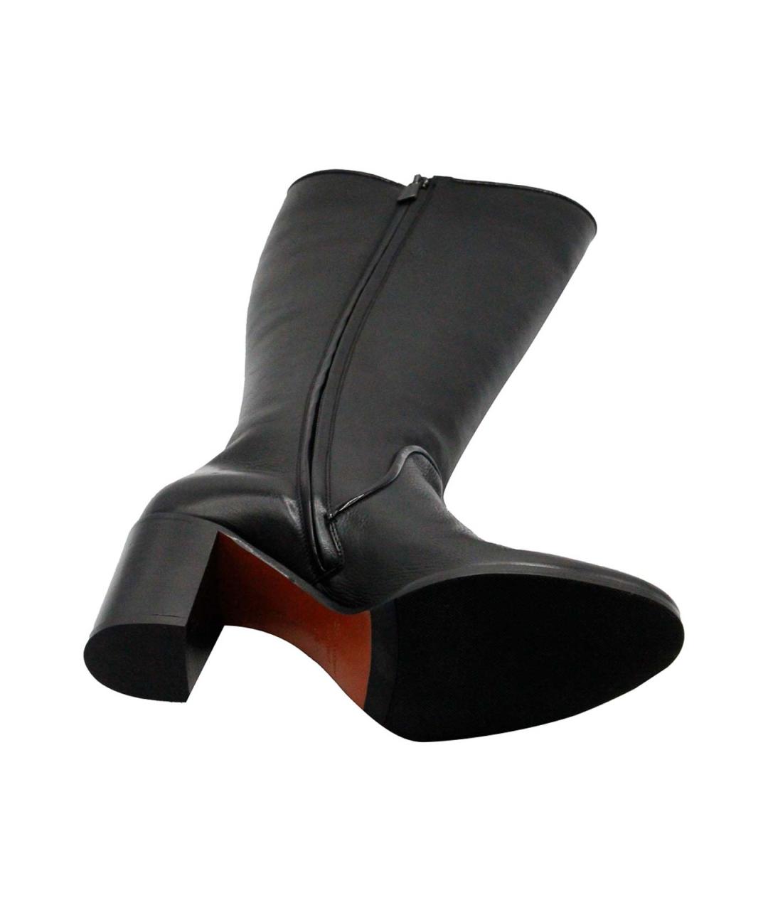 SANTONI Черные кожаные сапоги, фото 4