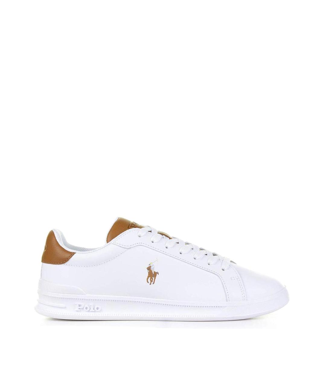RALPH LAUREN Белые кожаные низкие кроссовки / кеды, фото 1