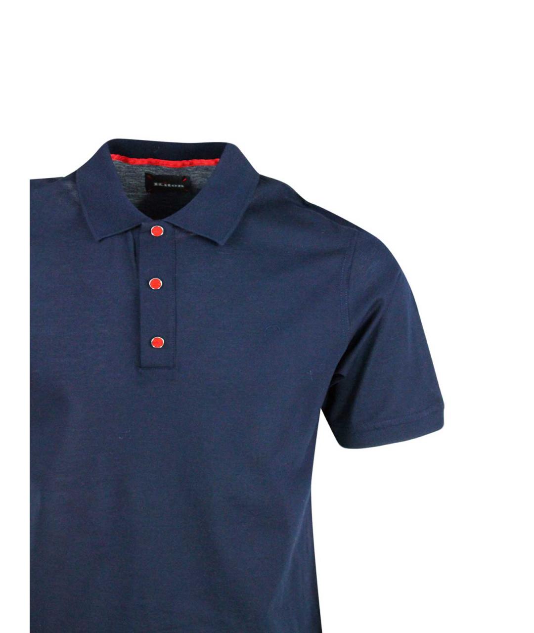 KITON Синяя хлопковая футболка, фото 4