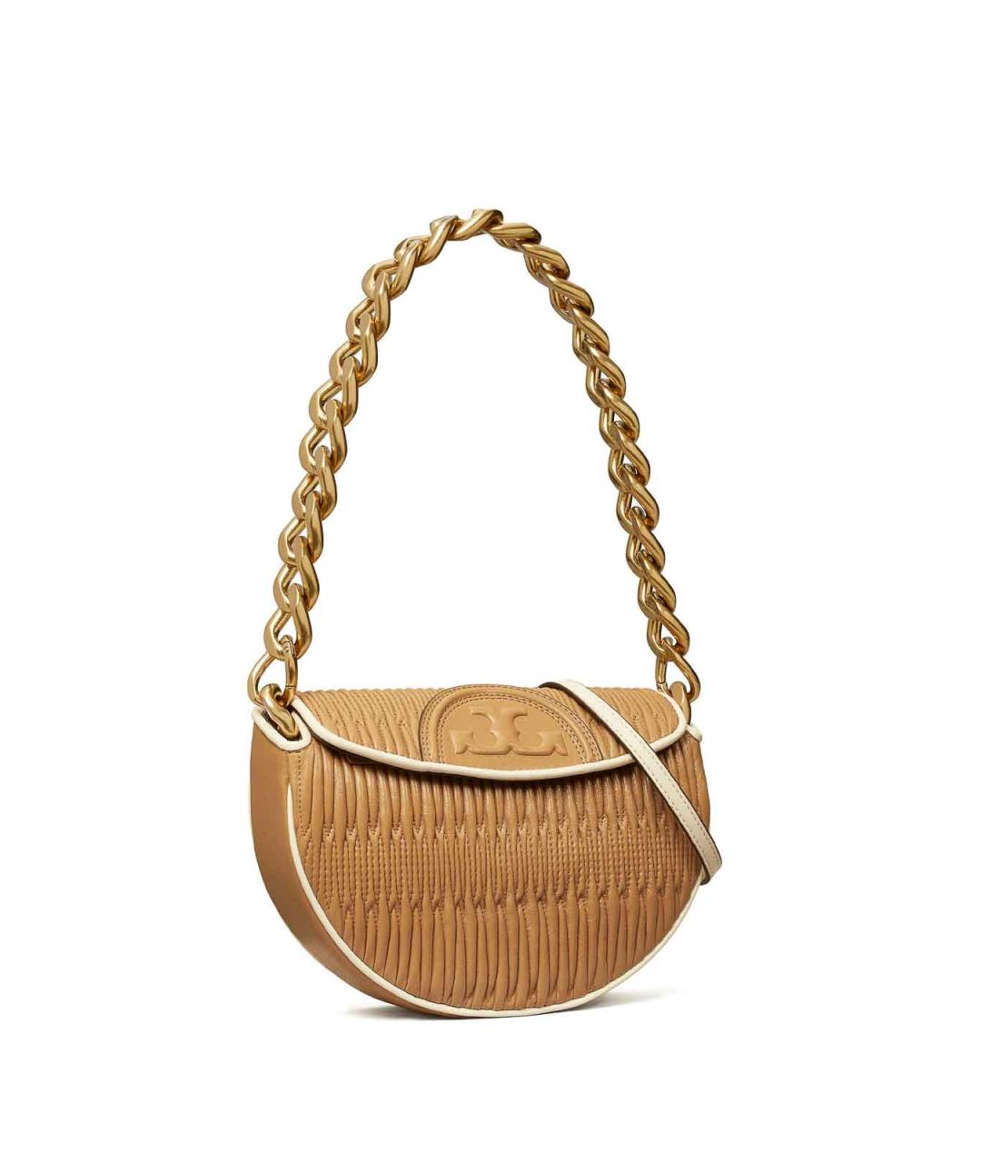 TORY BURCH Бежевая кожаная сумка через плечо, фото 2