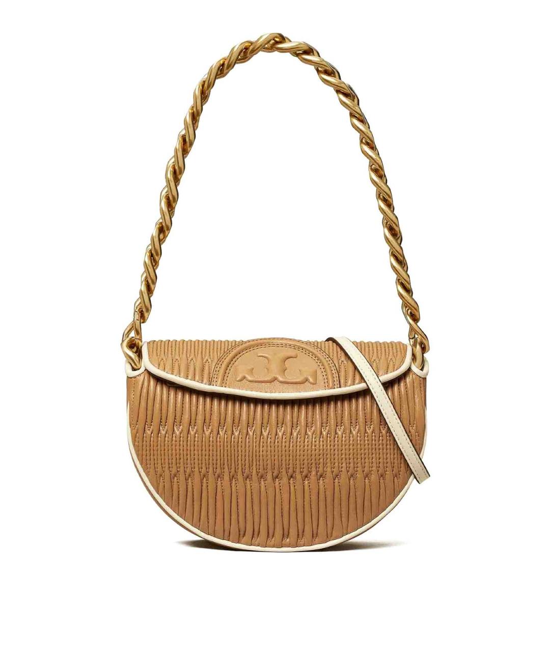 TORY BURCH Бежевая кожаная сумка через плечо, фото 1