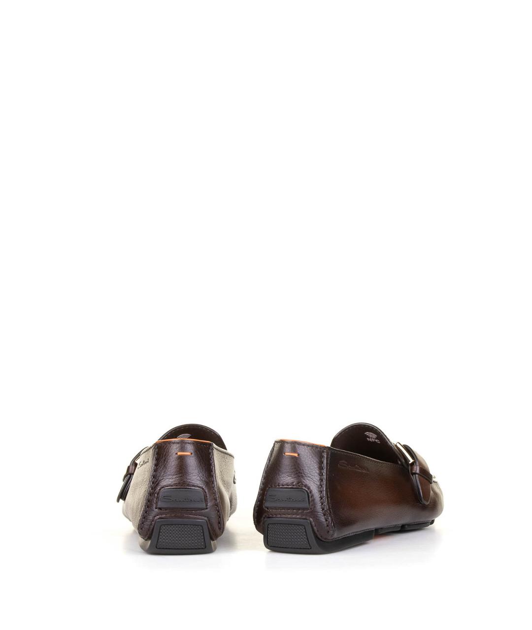 SANTONI Коричневые кожаные лоферы, фото 3