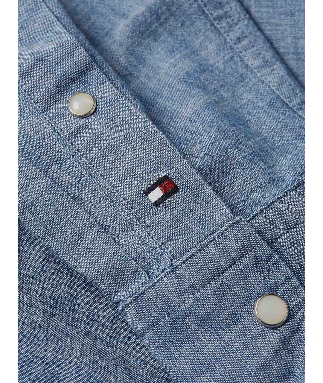 TOMMY HILFIGER Темно-синяя хлопковая классическая рубашка, фото 4
