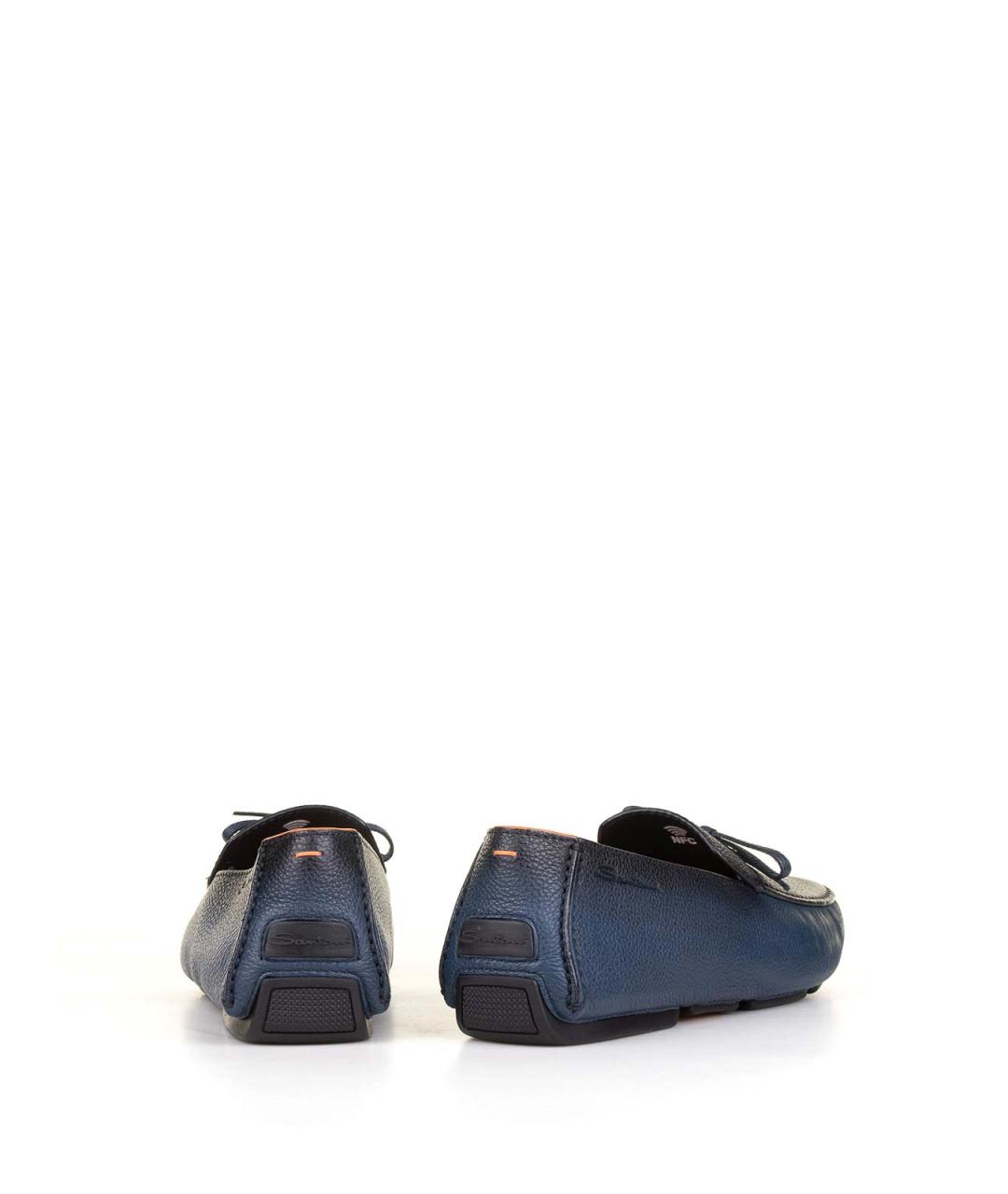 SANTONI Синие кожаные лоферы, фото 3