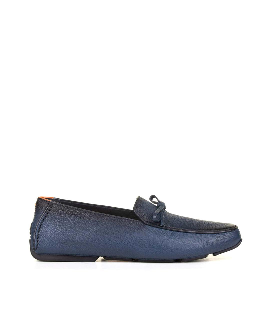 SANTONI Синие кожаные лоферы, фото 1