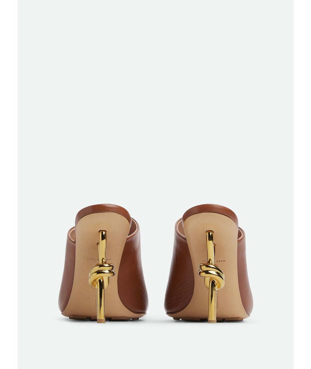 BOTTEGA VENETA Коричневые кожаные сандалии, фото 3