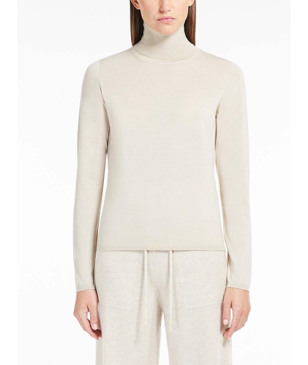 MAX MARA Бежевая кашемировая водолазка, фото 3