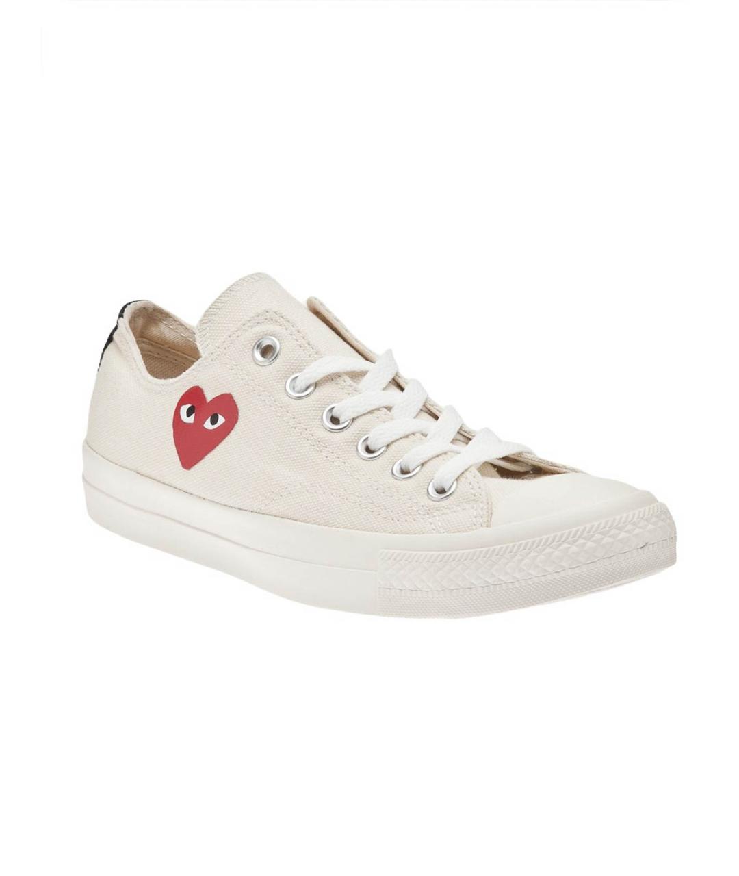 COMME DES GARÇONS Бежевые текстильные кеды, фото 2